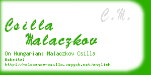 csilla malaczkov business card